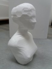 H 65cm 3D buste met hoofd in piepschuim