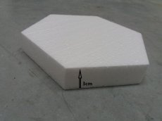 Gâteau hexagonale en polystyrène,  3cm de haut