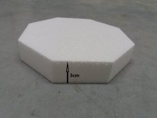 Gâteau octagonal en polystyrène,  3cm de haut