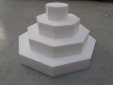 Gâteau octagonal polystyrène carré, set  5cm+10cm+15cm+20cm