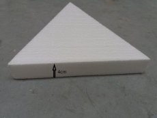 Gâteau triangulaire en polystyrène,  4cm de haut