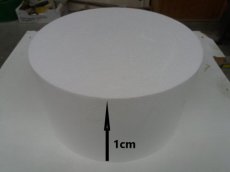 Disque rond en polystyrène,  1cm de haut