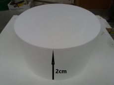 Disque rond en polystyrène,  2cm de haut