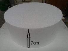 Round disk in polystyrene , 7cm high