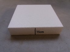 VT1500 Gâteau carré en polystyrène,  15cm de haut
