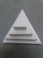 H 7cm driehoekige taartschijven   5cm+10cm+15cm+20cm