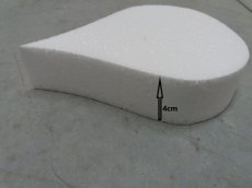 5 cm Druppelvormige taartdummies, hoogte 4cm