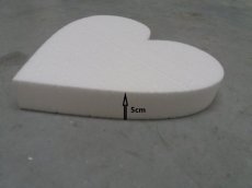 25cm gâteaux en polystyrene en forme de coeur,  5cm de haut