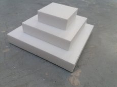 H 7cm Gâteau carré en polystyrène, set 10cm+20cm+30cm+40cm